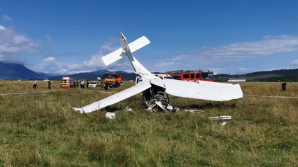 VIDEO Un aparat de zbor s-a prăbuşit la Braşov. Pilotul a murit
