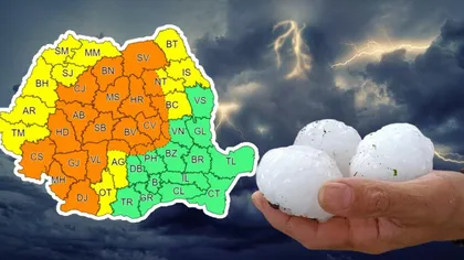 Vreme extremă în mai multe zone din țară. Alerte cod portocaliu și galben de ploi torențiale în aproape toată țara. Cod roșu de furtuni în Prahova. În sud-est va fi caniculă cu temperaturi resimțite de peste 40 grade