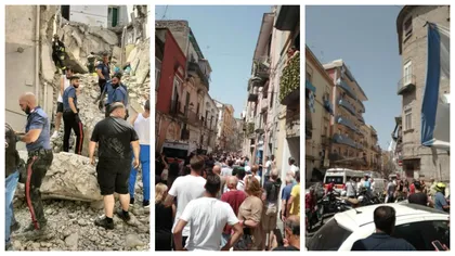 Dezastru în Italia, în apropiere de Napoli. Un bloc de trei etaje s-a prăbușit, salvatorii caută victime sub dărâmături