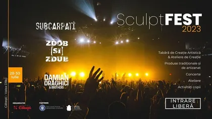 Festivalul SculptFEST a ajuns la ediţia a II-a. Evenimentul are loc în perioada 28-30 iulie 2023, în comuna Căbeşti din judeţul Bihor