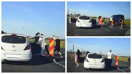 Bătaie ca în codru pe un drum din județul Timiș! Doi șoferi și-au împărțit pumni și picioare, după o șicană în trafic| VIDEO