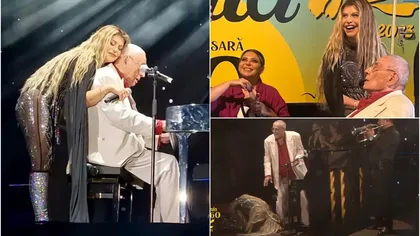 Loredana Groza i-a sărutat picioarele lui Horia Moculescu, la Festivalul de la Mamaia: 