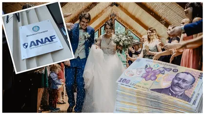 Darul de nuntă, în vizorul ANAF! Tinerii căsătoriți sunt nevoiți să renunțe la jumătate din banii primiți la nuntă