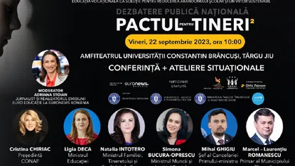 CONAF organizează în Târgu Jiu dezbaterea inaugurală a celei de-a doua serii  a programului național ”Pactul Pentru Tineri”