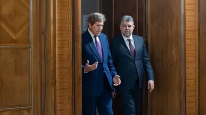 VIDEO Marcel Ciolacu, întâlnire cu John Kerry, consilierul lui Biden pe probleme climatice: 