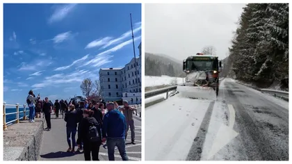Prima ninsoare înregistrată în România. Unde au căzut primii fulgi de zăpadă, în timp ce la mare lumea se bucura de soare și plajă