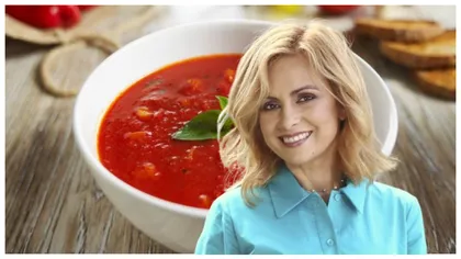 Rețetă supă de roșii preparată de Simona Gherghe. Ingredientul care nu ar trebui să lipsească. 