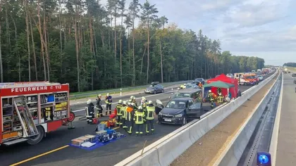 Microbuz care se îndrepta spre România, implicat într-un grav accident în Germania. 12 persoane rănite, dintre care două grav