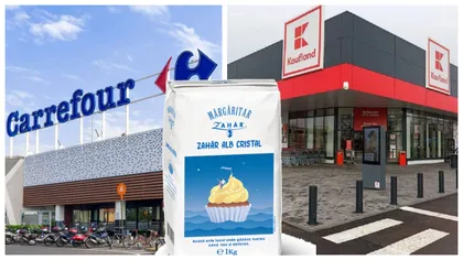 Cât costă un kilogram de zahăr în marile supermarketuri din România! Diferența de preț dintre Carrefour și Kaufland