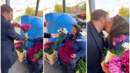 Florin Salam, gest impresionant pentru o vânzătoare de flori, la colț de stradă. Câți bani i-a dat pe un buchet de crizanteme: 