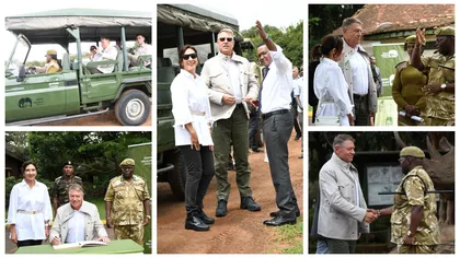 Klaus Iohannis și Prima Doamna, imagini de colecție în safari în Kenya! Cei doi s-au plimbat prin Parcul National Nairobi ca să admire animalele sălbatice