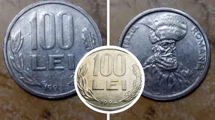 Moneda de 100 de lei din 1994, considerată o piesă rară, se vinde la un preț uriaș. Poți câștiga o mică avere dacă o ai acasă