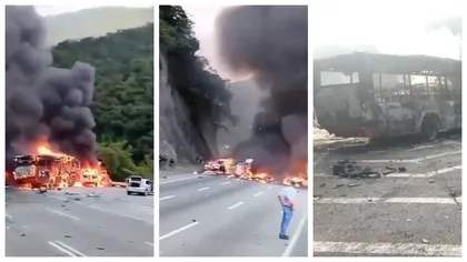 Tragedie pe autostradă! Cel puțin 16 oameni au murit, după ce un camion a lovit 17 mașini