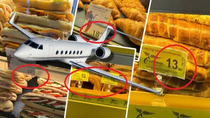 EXCLUSIV Prețuri scandaloase pe aeroportul Otopeni! Un sendviș, o cafea și o sticlă de apă costă aproape cât un bilet de avion București - Roma! 53 de lei un sendviș cu salam săsesc și 23 de lei o brioșă mică!