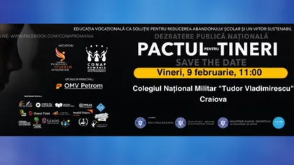 CONAF: ”Pactul pentru Tineri” în Craiova. Un jalon în lupta împotriva abandonului școlar