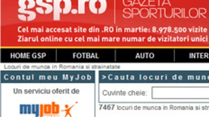 MyJob.ro va fi prezent cel putin 3 luni cu un \buton\ pe site-ul Gazetei Sporturilor