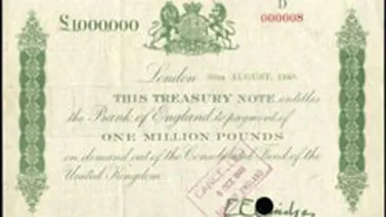 O bancnota britanica din anii \'40, vanduta la licitatie pentru 100.000 de euro