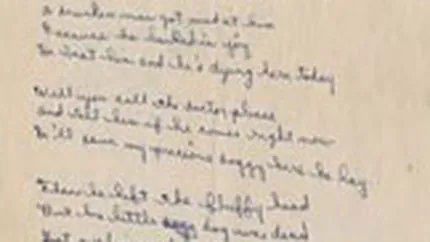 Un poem scris de Bob Dylan la 16 ani va fi scos la licitatie pentru 10.000-15.000 $