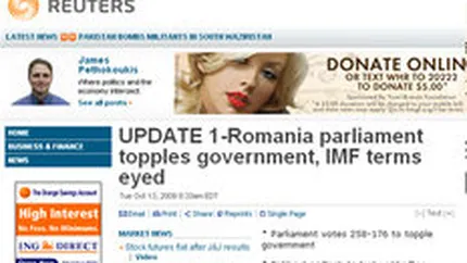 Presa internationala dupa caderea guvernului din Romania: Acordul cu FMI, privit cu ingrijorare