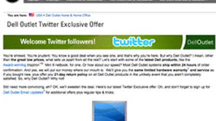 Dell: Vanzari de 6,5 mil. dolari prin promovarea pe Twitter