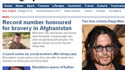 Profitul operational al grupului media Telegraph a crescut cu aproape 30% in 2009