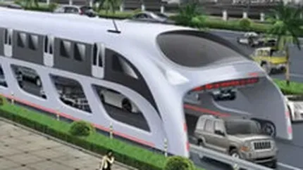 Chinezii au inventat primul autobuz care poate circula peste masini. Vezi VIDEO