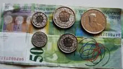 Francul elvetian a atins miercuri nivelul maxim istoric de 3,3504 lei/franc