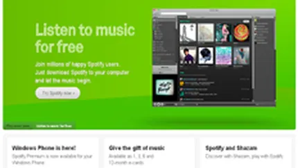 Site-ul de streaming de muzica Spotify a ajuns la 1 milion de clienti platitori