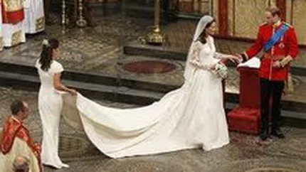 O replica a rochiei de mireasa a lui Kate, realizata in cinci ore de o croitorie londoneza