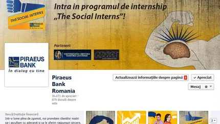 Piraeus Bank Romania recruteaza interni pe Facebook