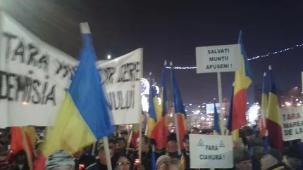 Proteste in Bucuresti impotriva proiectului Rosia Montana, explorarii gazelor de sist si noului Cod penal