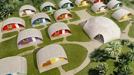 O metoda de constructie nebuna e pe cale sa renasca: Case low-cost din beton umflat ca un balon (Foto)