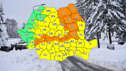 COD PORTOCALIU de ninsori în România! ANM anunță zonele afectate