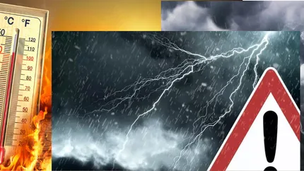 Două noi alerte meteo. Canicula și furtunile pun stăpânire pe cea mai mare parte a teritoriului. Iată zonele afectate