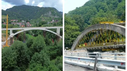 VIDEO| Mai e doar o lună până la finalizarea celui mai lung pod arc din România, care va înlocui un monument istoric din 1886. Cum arată lucrările, în acest moment, pe DN 73 Pitești-Brașov
