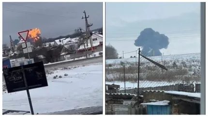 Avion militar Ilyushin-76, cu 74 de persoane la bord, prăbușit în Belgorod. Rușii spun că la bord se aflau mulți ucraineni capturați