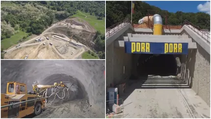 Care este stadiul lucrărilor pe lotul 4 de pe autostrada Sibiu-Pitești. Imagini spectaculoase cu tunelul de sub dealul Momaia