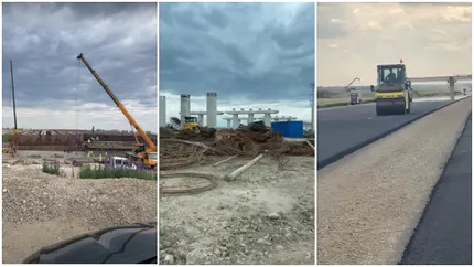 Desfășurare impresionantă de forțe pe șantierul lotului 1 de pe autostrada Moldovei. Constructorul a ieșit în teren cu 500 de oameni și 250 de utilaje