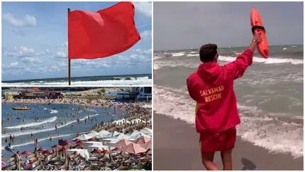 Alertă pe litoralul românesc! Salvamarii au ridicat steagul roșu în cel mai aglomerat weekend din acest an