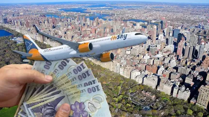 Câți bani a scos din buzunare un român pentru un zbor direct București - New York. Deși este la clasa economică, nu toți își permit!