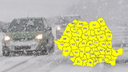 Cod galben de ninsori în România. ANM anunță zonele afectate