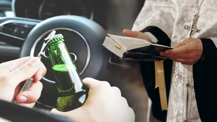 Șoferii pot consuma alcool dacă au adeverință de la preot. „Actul” care le dă dreptul să muște din mărul lui Adam a fost inventat în urmă cu 5 ani