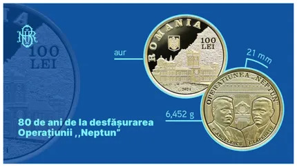 BNR lansează o nouă monedă de aur, ce comemorează Operațiunea „Neptun”, de salvare a Tezaurului României
