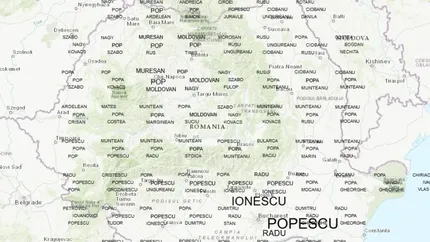 Harta numelor din România. De unde provin Popescu, Ionescu, Petrescu, Popa și celelalte nume