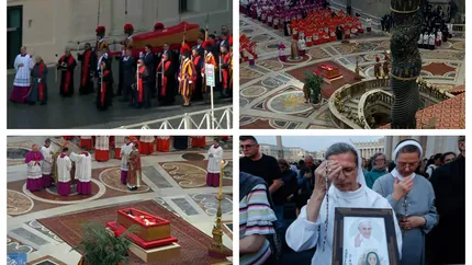 Sicriul cu trupul Papei Francisc a fost depus la Bazilica Sfântul Petru. Credincioșii își pot lua rămas-bun până vineri