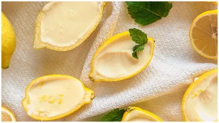 Rețetă. Lămâi umplute cu cremă de vanilie, un desert simplu și rapid
