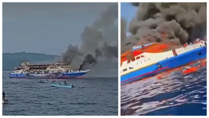 Catastrofă pe apă. Un feribot cu peste 500 de pasageri a luat foc, trei oameni au murit
