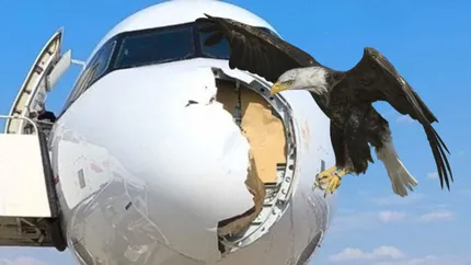 Un avion s-a întors din zbor fără bot, după o coliziune cu un vultur pe ruta Madrid-Paris