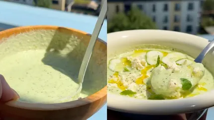 Supă cremă de castraveți, perfectă pe vreme de caniculă. Se prepară repede și este răcoritoare VIDEO