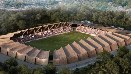 Fukushima construiește un stadion unic în lume, desprins din filmele SF: o construcție circulară, din lemn și sustenabilă
